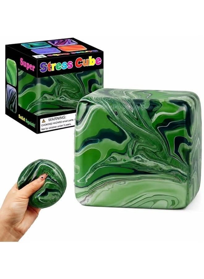 Gel Stress Cube Ice Cube Squishy Fidget Toy for Anxiety & Stress Relief | Soft Sensory Squeeze Cube for Kids & Adults | Non-Toxic BPA-Free