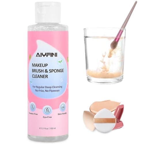 Alyfini Makeup Brush Sponge Shampoo Ultra Concentrated Deep Clean FoundationLipstick Professional Cleanser Solution Efficient Dissolves Residue on Make Up BrushesSpongesPuff 51 Fl Oz150ml