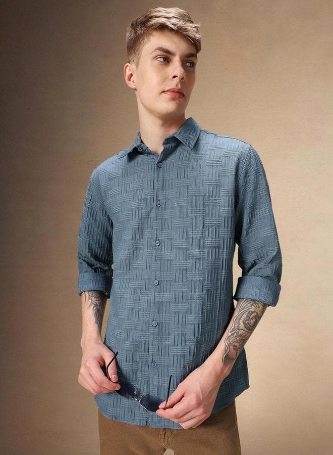 Button-Down Collar Casual Shirt