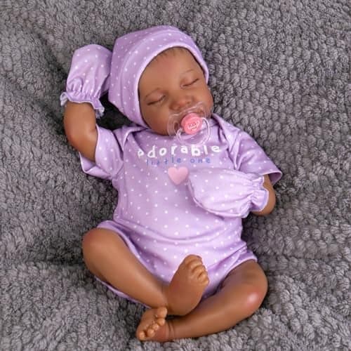 Aori Reborn Baby Dolls Black Realistic Baby Doll Girl Black 18inch Real Life Soft Vinyl American Doll Nice Gift for Kids NewParents GrandParents Doll Collectors