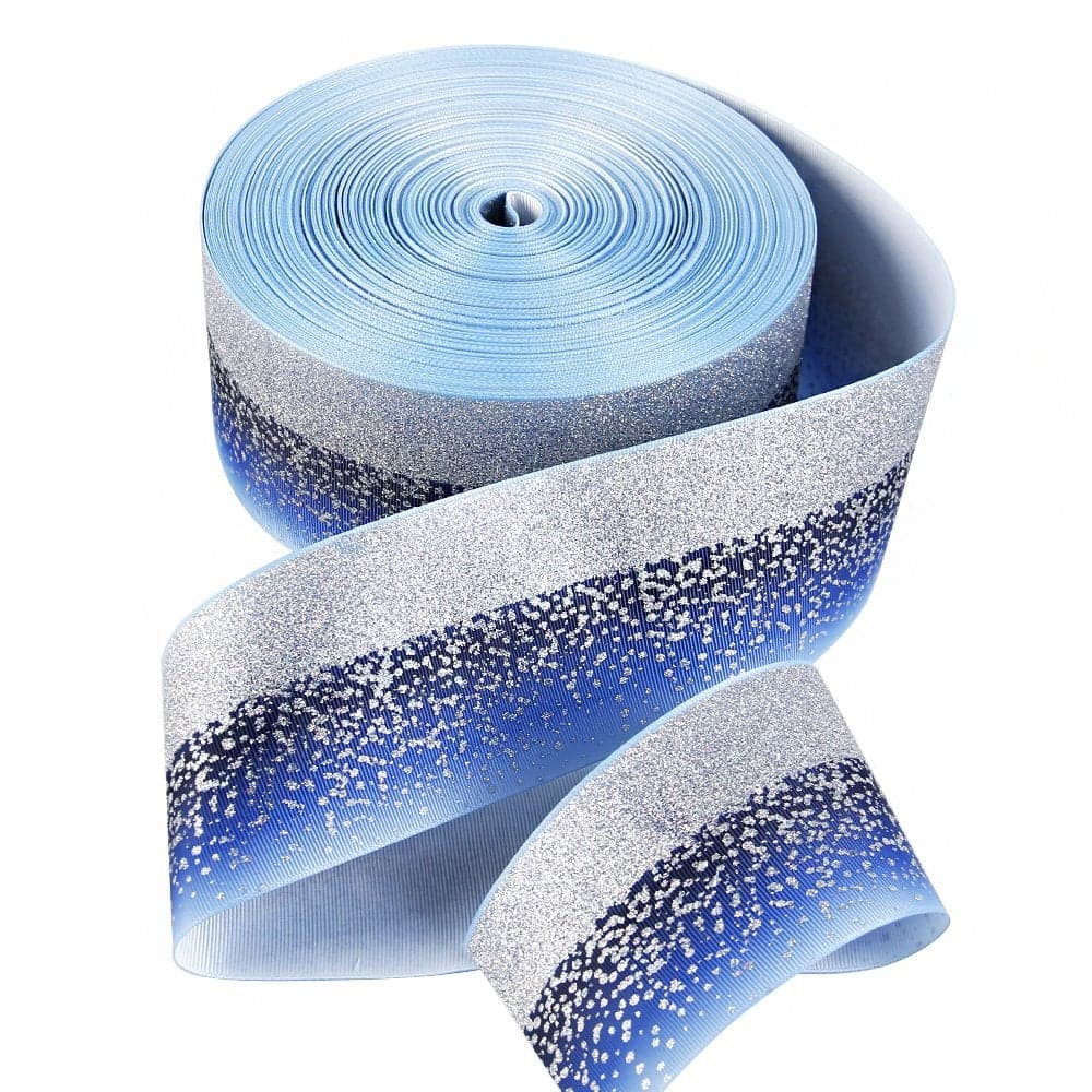 David accessories Glitter Fabric Grosgrain Ribbon 3 x 5 YardsRoll Handmade Hair Bows Gift Giving Wrapping Party Decoration Sewing Projects Wedding Events Blue