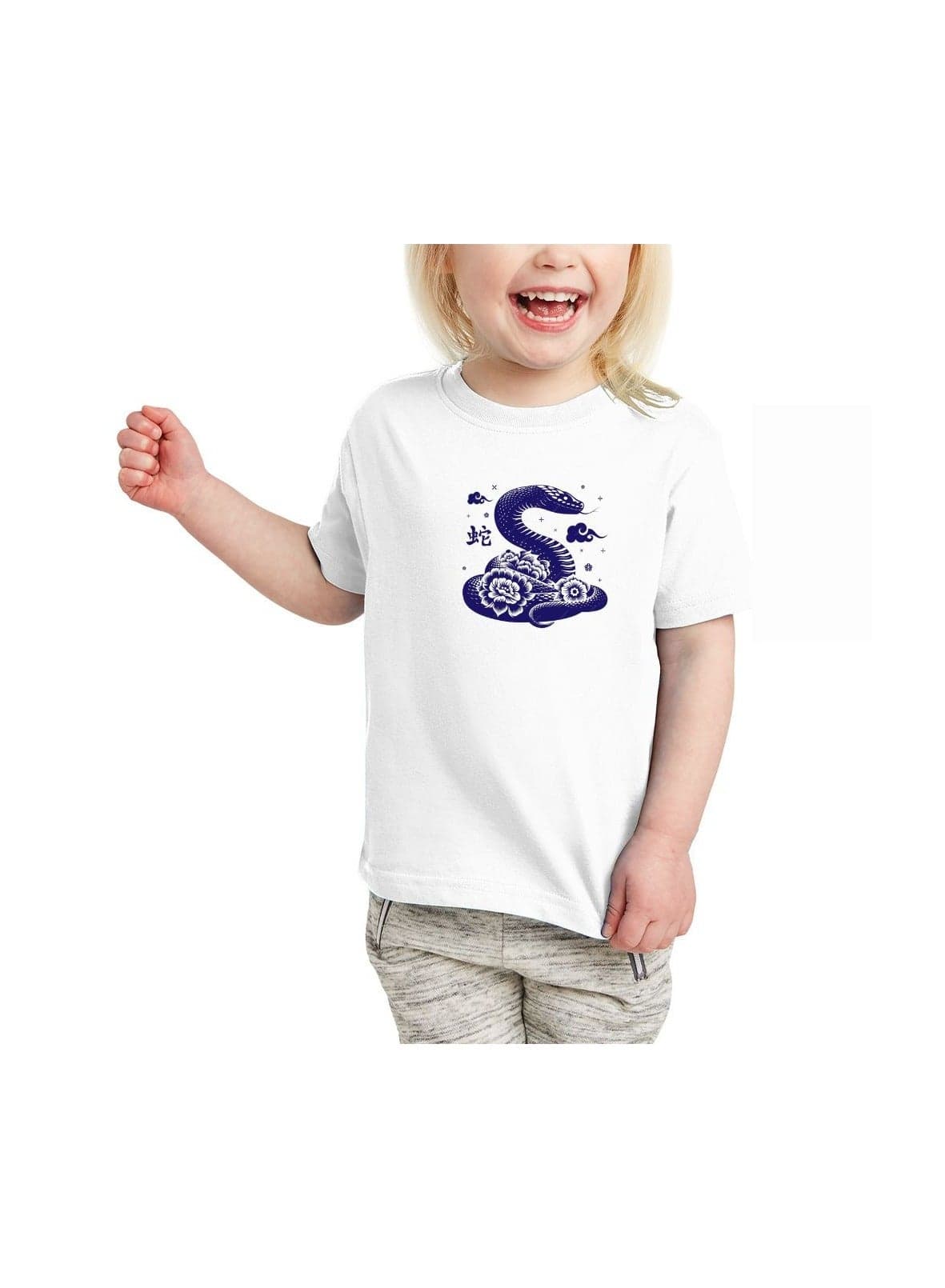Chinese New Year T-Shirt For Girls–Printed Design Short Sleeve Round Neck Cotton Girls Tshirt–Comfortable And Stylish T-Shirt For Celebrations Day
