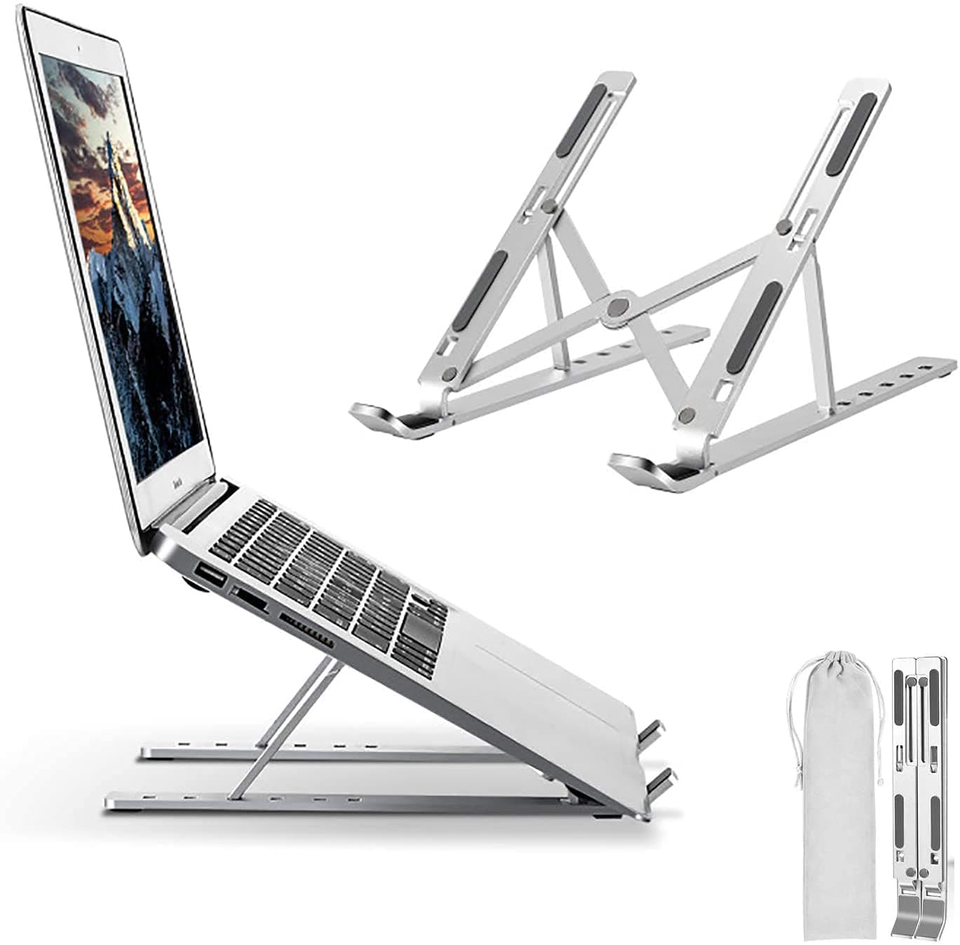 DS Enterprise Laptop StandStand Ergonomic Aluminum Adjustable Laptop Riser Notebook Holder Stand Compatible with 10156 Laptops