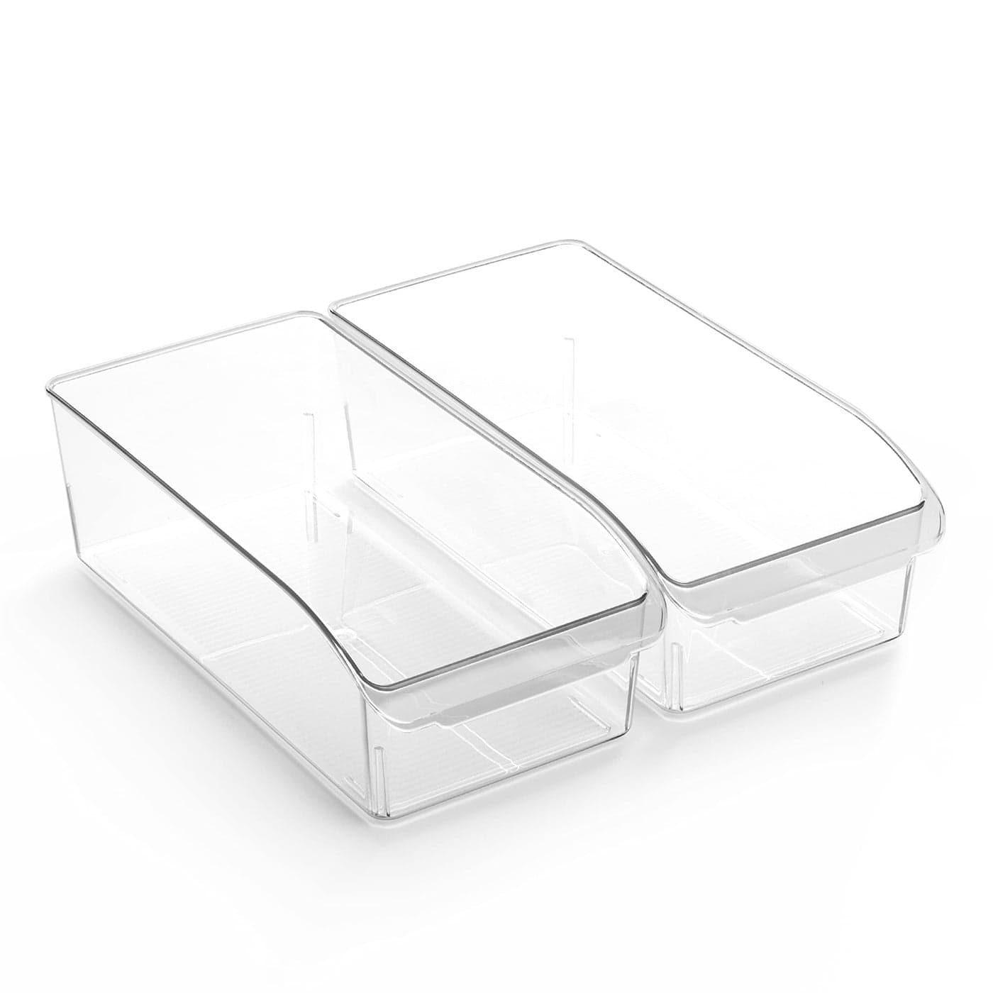 BINO Plastic Storage Bins Small THE CURVE COLLECTION MultiUse Organizer Bins Storage Containers Kitchen Pantry and Home Organization Fridge Organizers Pantry Organization