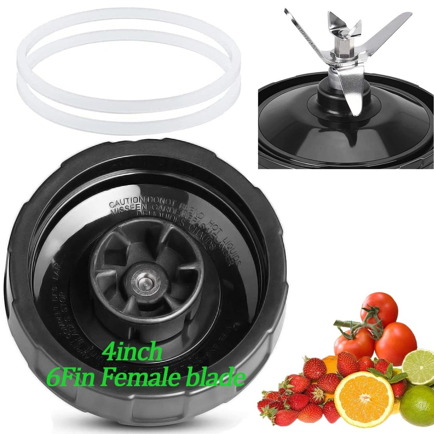 Upgrade Replacement 6Fins Female Blender Blade Parts Compatible with Ninja Auto iQ Blenders 4Inch Female Fins ONLY