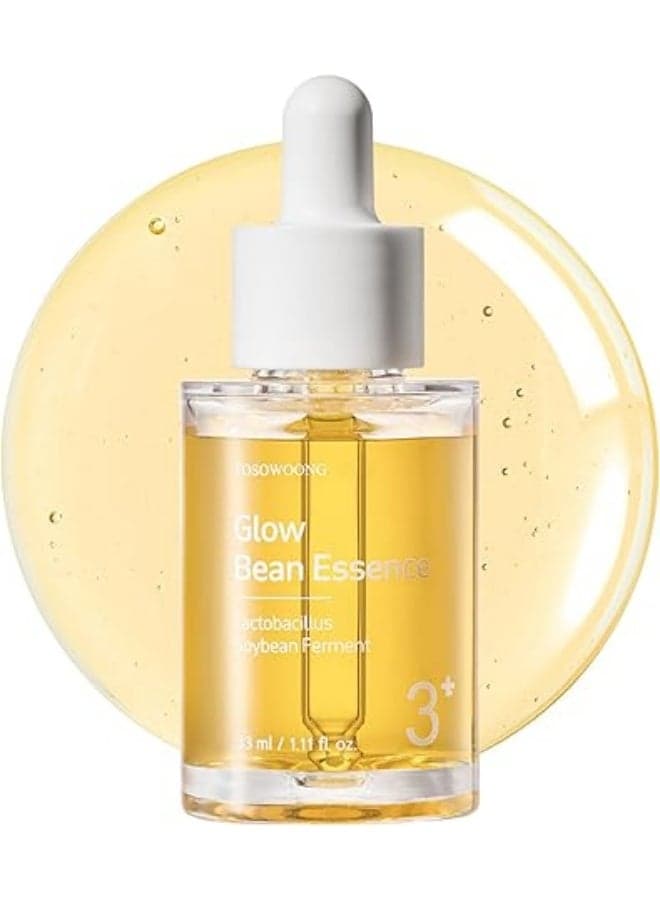 TOSOWOONG Glow Bean Essence, 31,025ppm Soybean Ferment Extract, Glass Skin, Exfoliating, Hydrating, Radiant, Moisturizer, Barrier, Face Serum, Korean Skin Care, 33ml / 1.11 fl. Oz