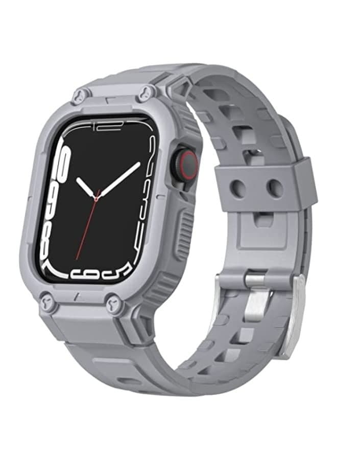Band Armor Silicone Watch Band For Apple Watch Ultra 49mm Grey