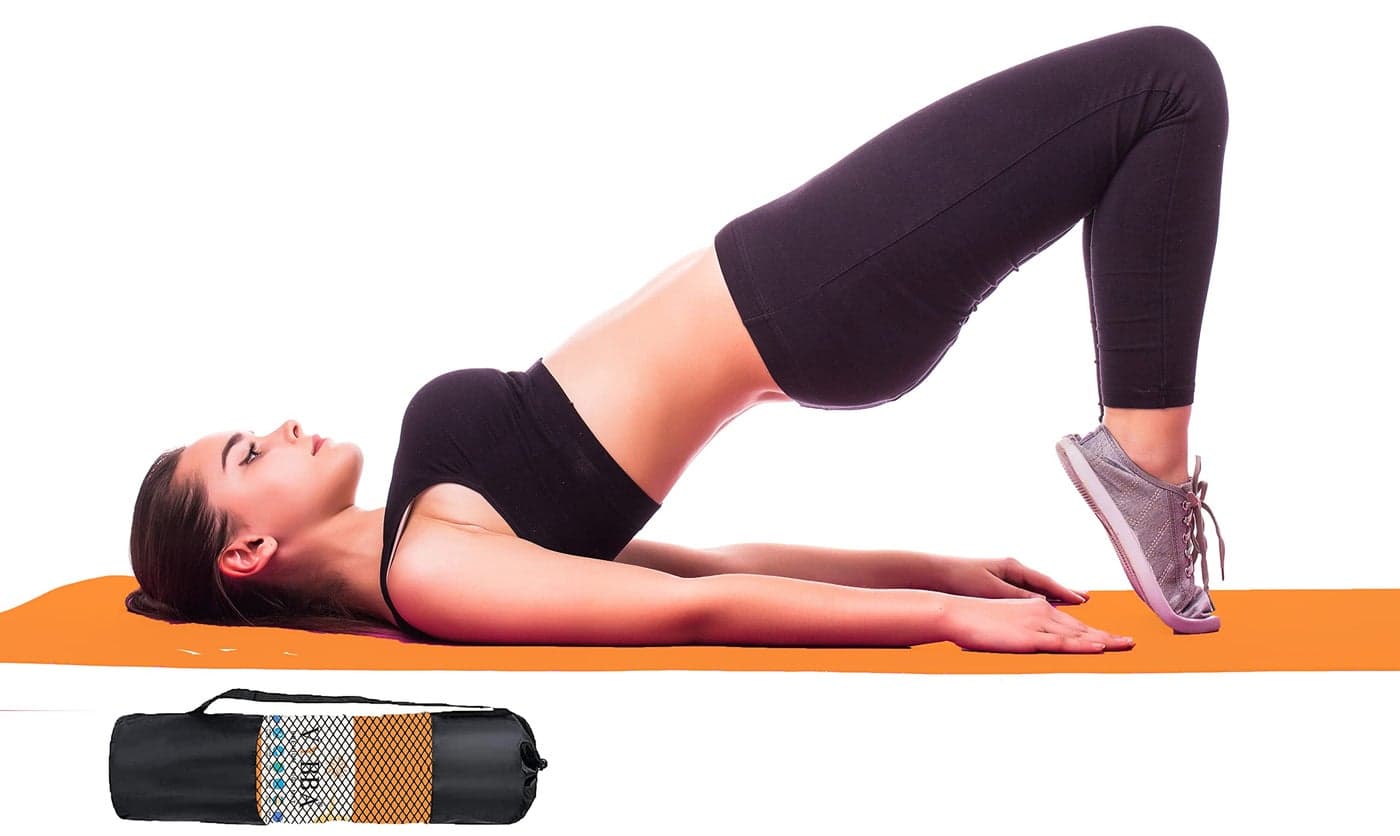 VYBBA 6 MM 100% EVA Yoga Mat with Bag Cover for Gym Workout and Yoga Exercise Odour free Anti-Slip Yoga Mat for Men & Women Fitness Orange