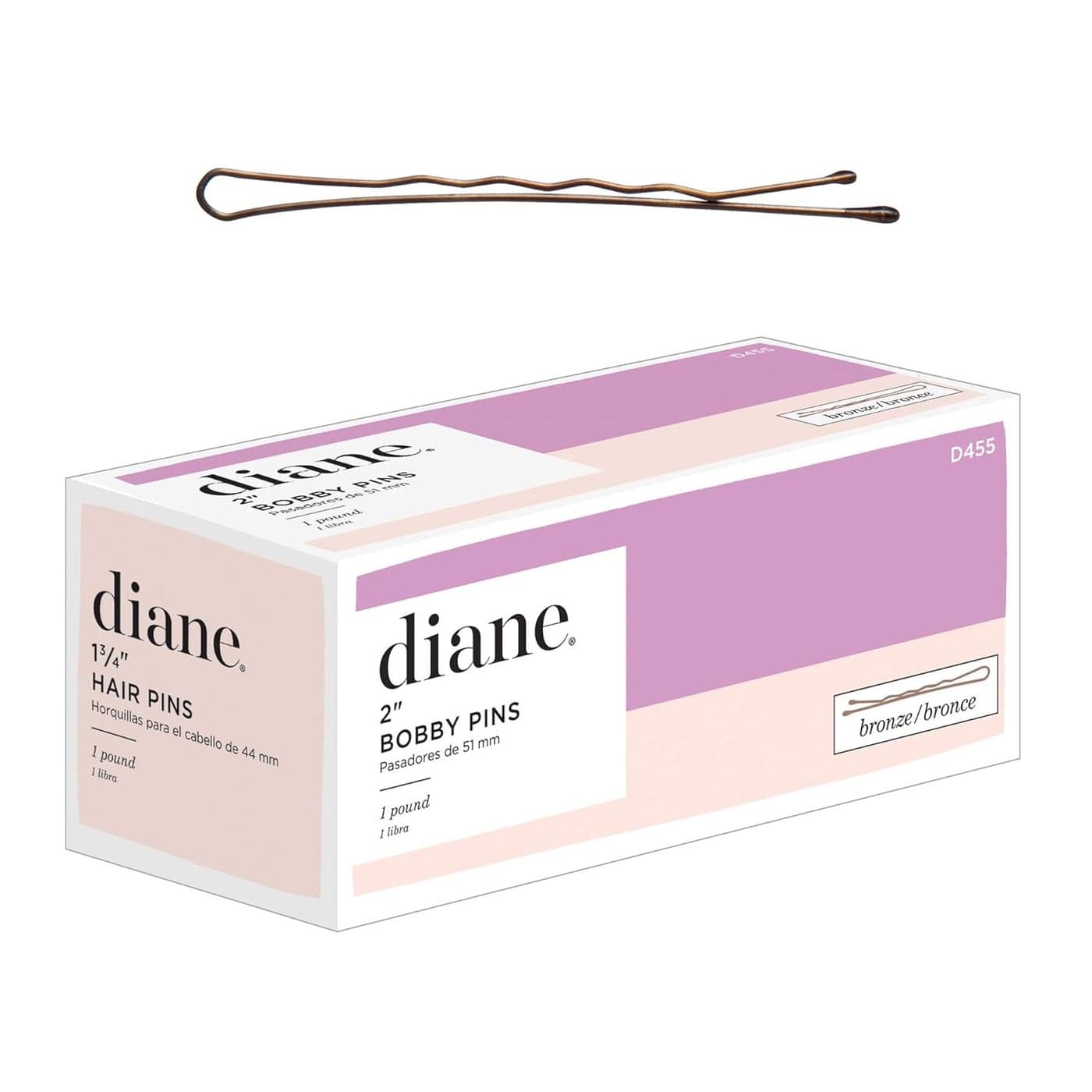 Diane 2 Bronze Bobby Pins for Women Girls Hairdressing Salon Hair Pins with Ball Tips for Securing Updos Flyaways Approximately 600 Pins