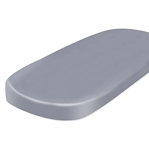 Satin Bassinet Sheet Fitted Great for Baby Hair Soft Silk Feeling Sheet for Rectangle Hourglass Oval Cradle or Bassinet Pad&Mattress, Bassinet Sheets for Baby Boy and Girl Gift, Gray