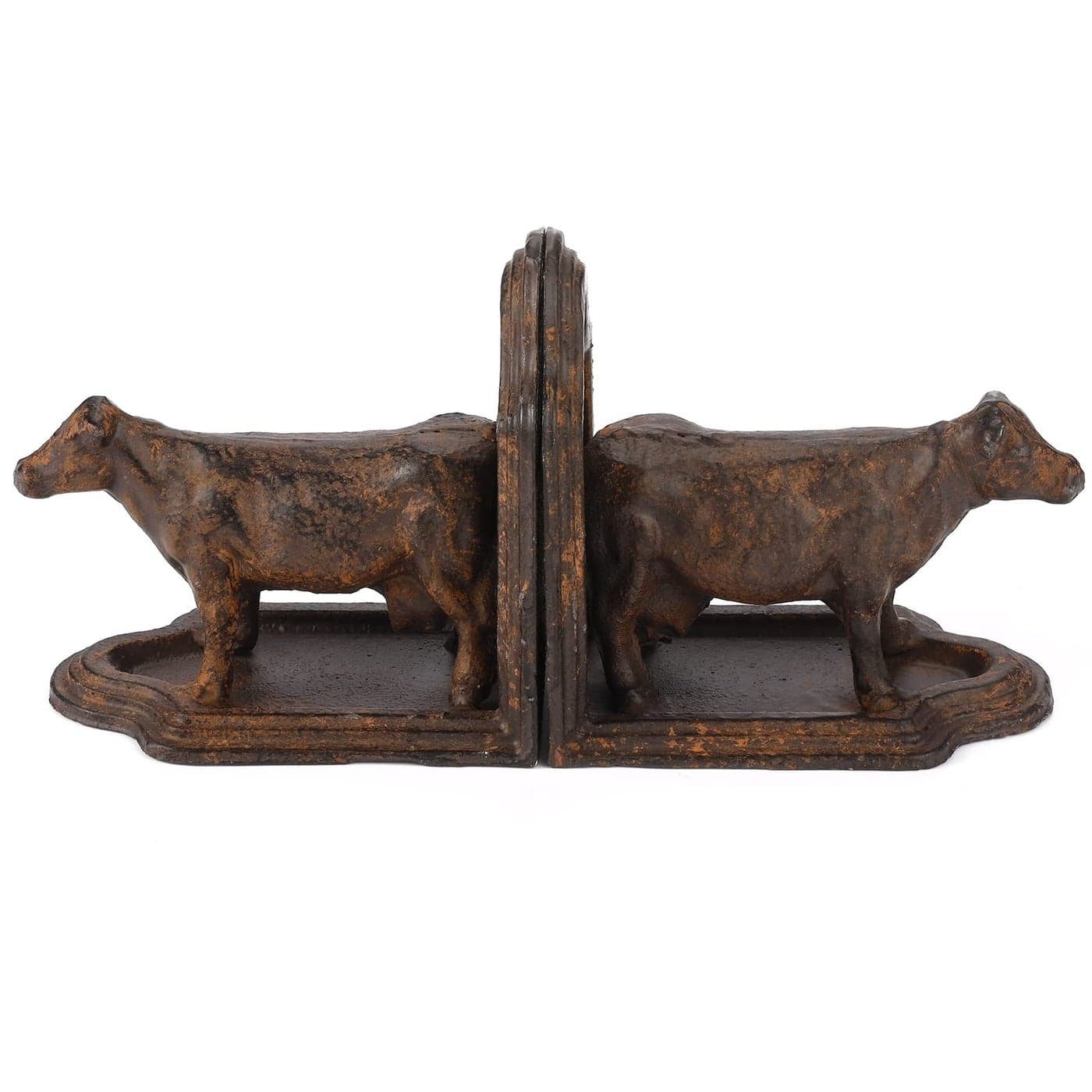 Phaxth Cow Bookends Decorative Farmhouse Antique Book Ends Set of 2