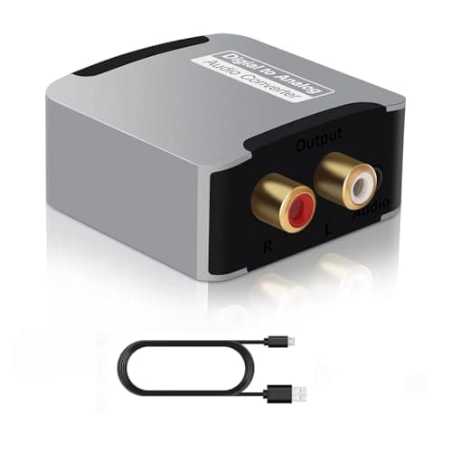 ETZIN 192KHz Digital to Analog Audio Converter DAC Digital SPDIF Optical to Analog L/R RCA Converter Toslink Optical to 3.5mm Jack Adapter for PS3 HD DVD PS4 Amp Apple TV Home Cinema-EPL-1001H