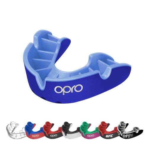 OPRO Sports Mouth Guard Silver Level – Moldable, Multi-Layer Protection for Boxing, Hockey, Rugby, MMA, Jiu Jitsu, UFC & Football – Includes Mouth Guard Case (Adult, Dark Blue)