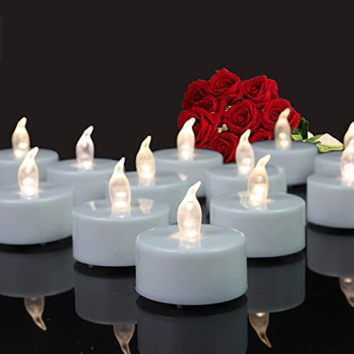 Tappovaly Battery Operated LED Tea Lights:24 Pack Flameless Votive Candles Lamp Realistic and Bright Flickering Long Lasting 200Hours for Wedding Holiday Party Home Decoration (Warm White)