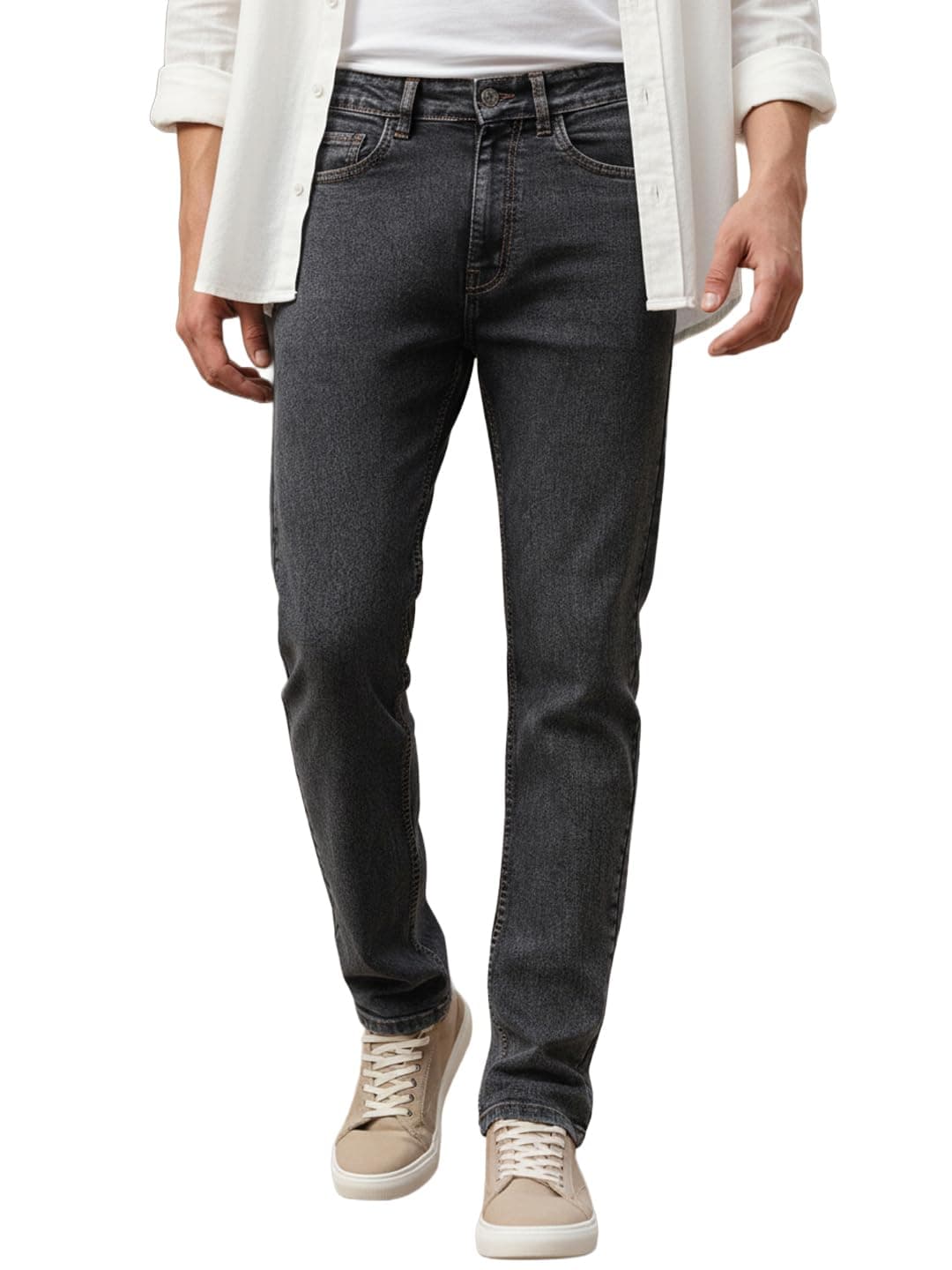 Urbano Fashion Men's Dark Grey Regular Fit Washed Jeans Stretchable (avtowlreg-dgrey-40)