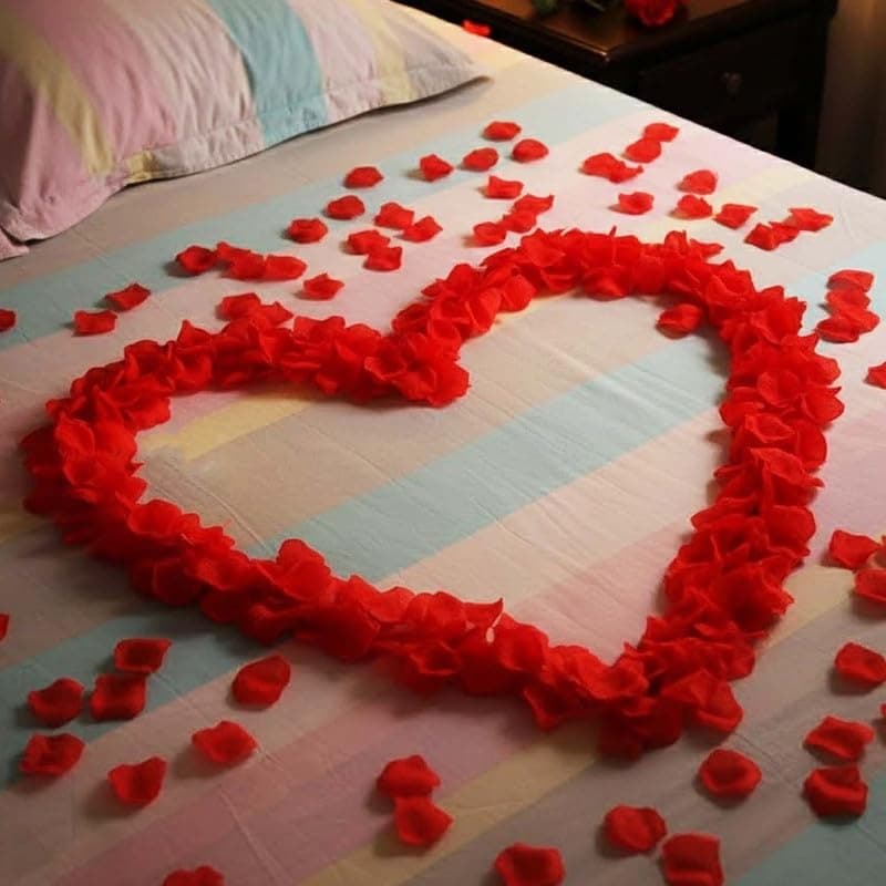 Go Hooked Valentine’s Day Décor Set Artificial Rose Petals Flowers 300 pcs Perfect for Proposals, Candlelight Dinners, Anniversaries