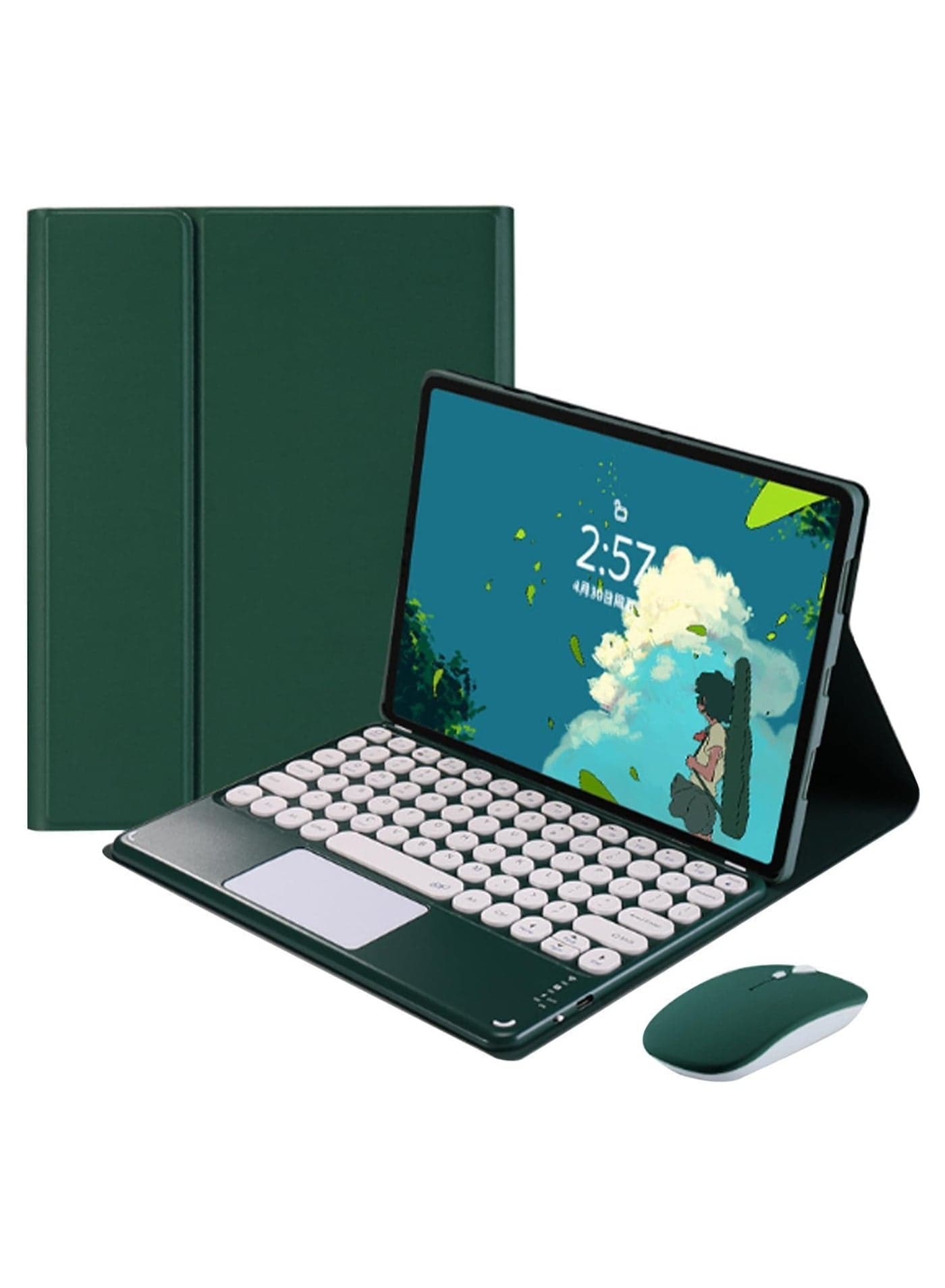 Touchpad Keyboard Case for Xiaomi Pad 6 6 Pro 11.0 Inch Tablet, Invisible Pen Slot Keyboard Case Cover with Cute Round Key Detachable TouchPad Keyboard u0026 Mouse