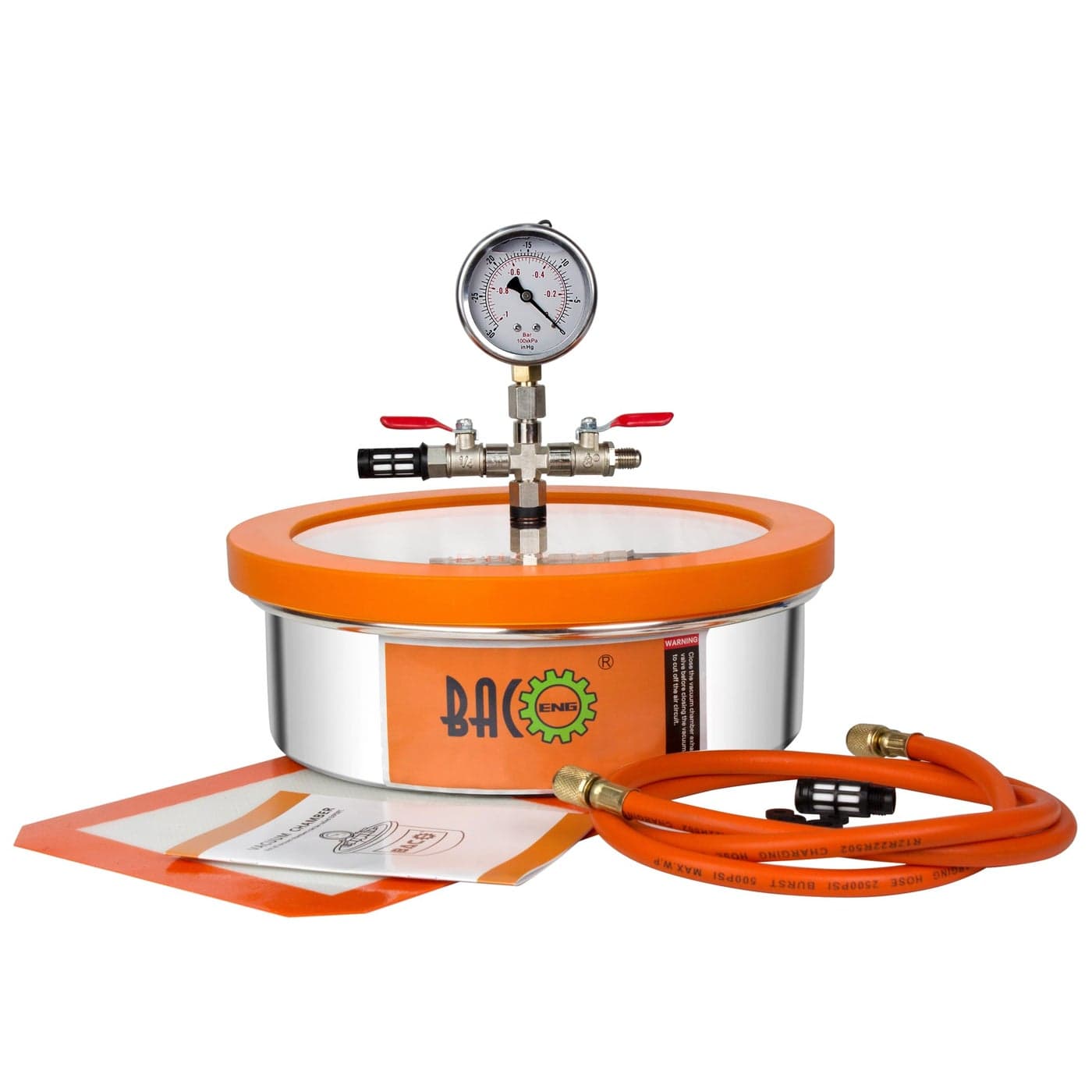 BACOENG 1 Gallon Flat Vacuum Chamber Silicone Kit