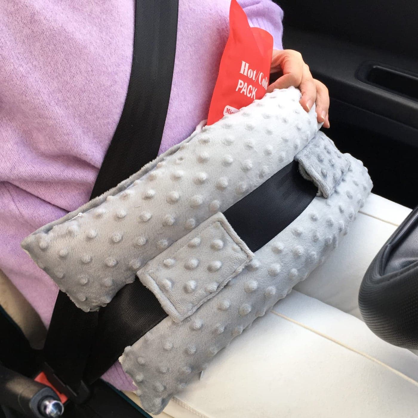BNRendles Hysterectomy Pillows with IceHot Pocket for Abdominal Surgery Hysterectomy Recovery Must Have Gifts Tummy Tuck Stomach Padding Minky Dot Gray