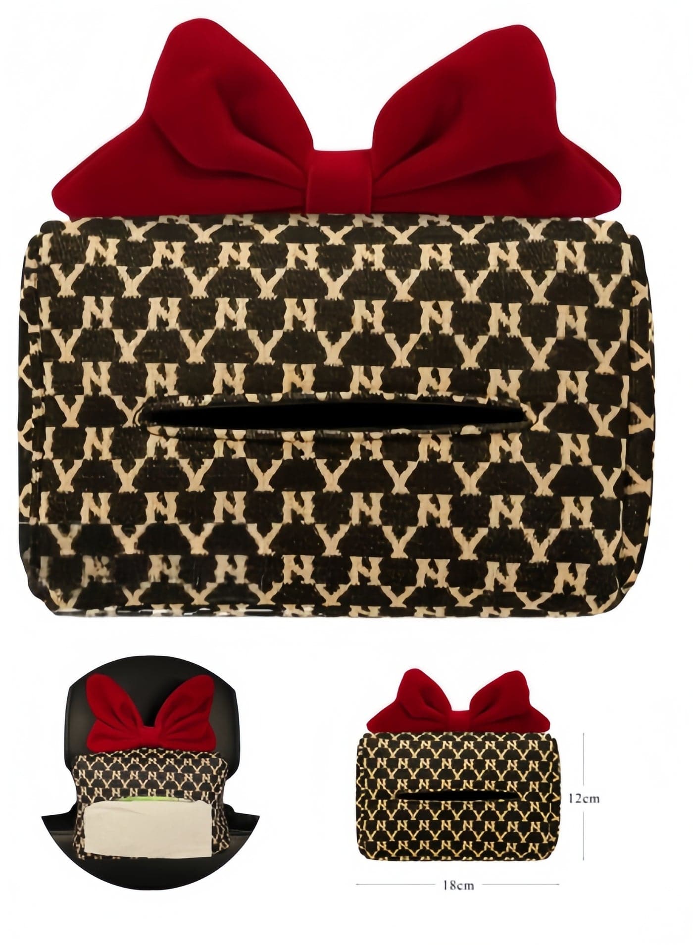 Car tissue box bow car armrest box, car seat hanging paper box, fashionable and practical high-end car tissue storage box