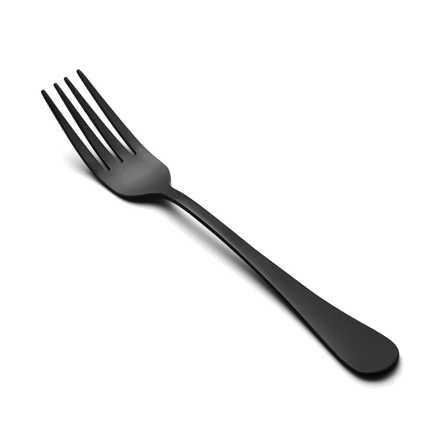 LIANYU Black Salad Forks Set of 12 Stainless Steel Silverware Flatware Forks Appetizer Dessert Eating Utensils for Home Restaurant Wedding Party Mirror Finish Dishwasher Safe