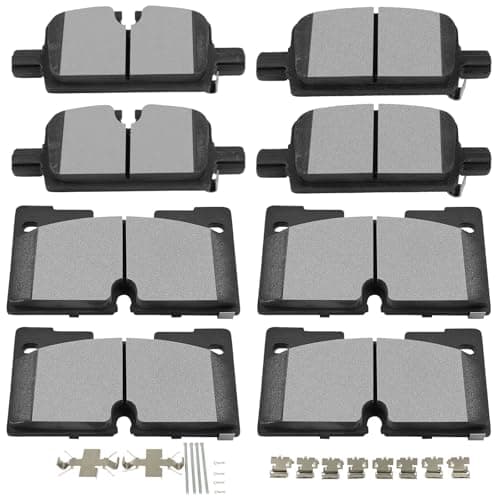 SCITOO D2173 D2174 Ceramic Brake Pads Sets Front Rear wHardware Replacement For Cadillac For Escalade ESV For Chevy For Silverado 1500 LTDFor SuburbanFor Tahoe For GMC For Yukon XL