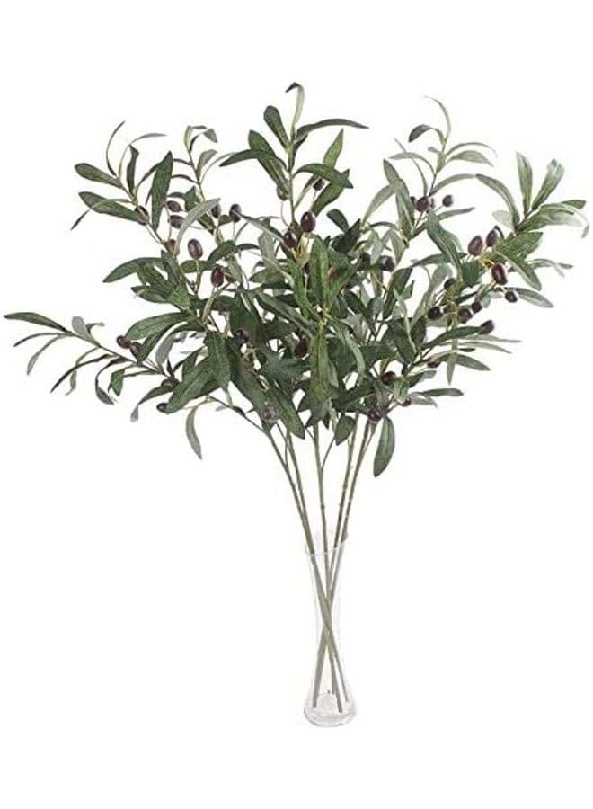 5-Piece Olive Artificial Plant Branch Set Green/Red