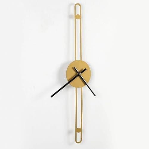 The Artment your artistic apartment Nordic Minimalist Black Needle Wall Clock | Elegant Gold Metal Wall Decor |Eye-Catching Dial-Analog Clock (H- 48 CM)