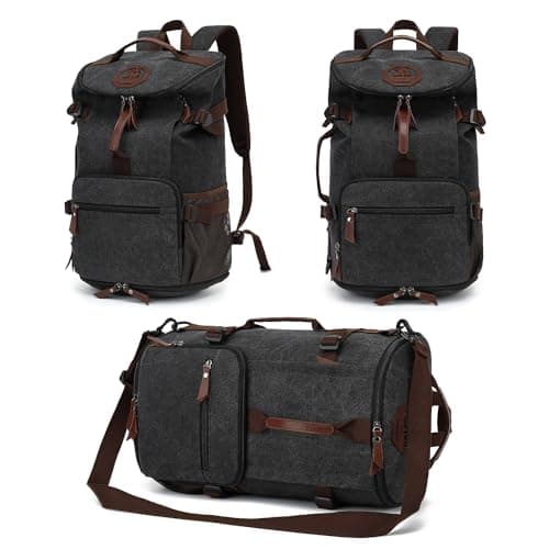 JYColofex gym duffel bag backpack, Vintage canvas wrestling bag,with shoe compartment, 4 kinds of back method waterproof travel sports walking laptop Lightweight(C-Floral black)