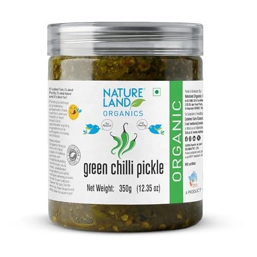 Natureland Organics Chilli Pickle 350 Gm - Organic Healthy Pickles