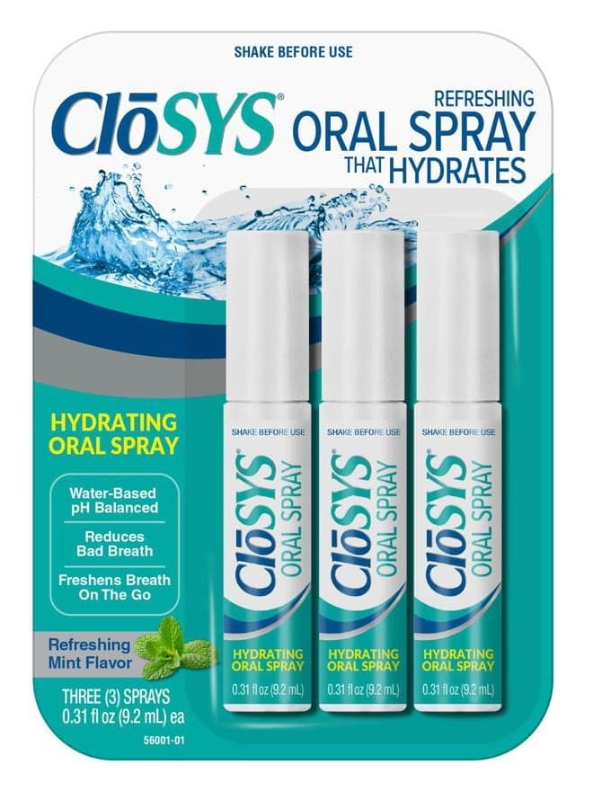 Oral Breath Spray, Sugar Free Mouth Spray for Bad Breath, pH Balanced Mint Flavored 0.31oz (3 Count)