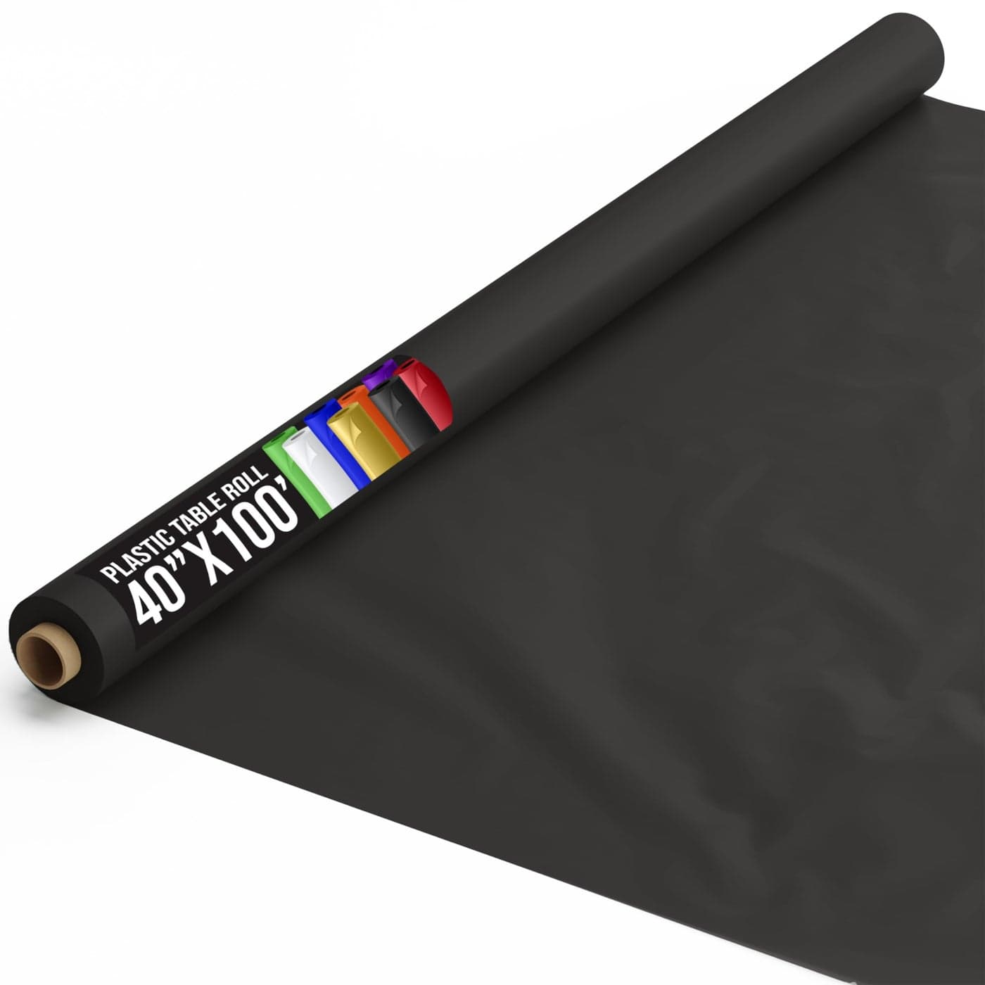 Exquisite Party Solids Black Plastic Table Cover Roll 40 X 100 Table Cloth Plastic Cover Roll Premium Quality Thick 05 MIL Banquet Rolls Disposable Tablecloth Rolls