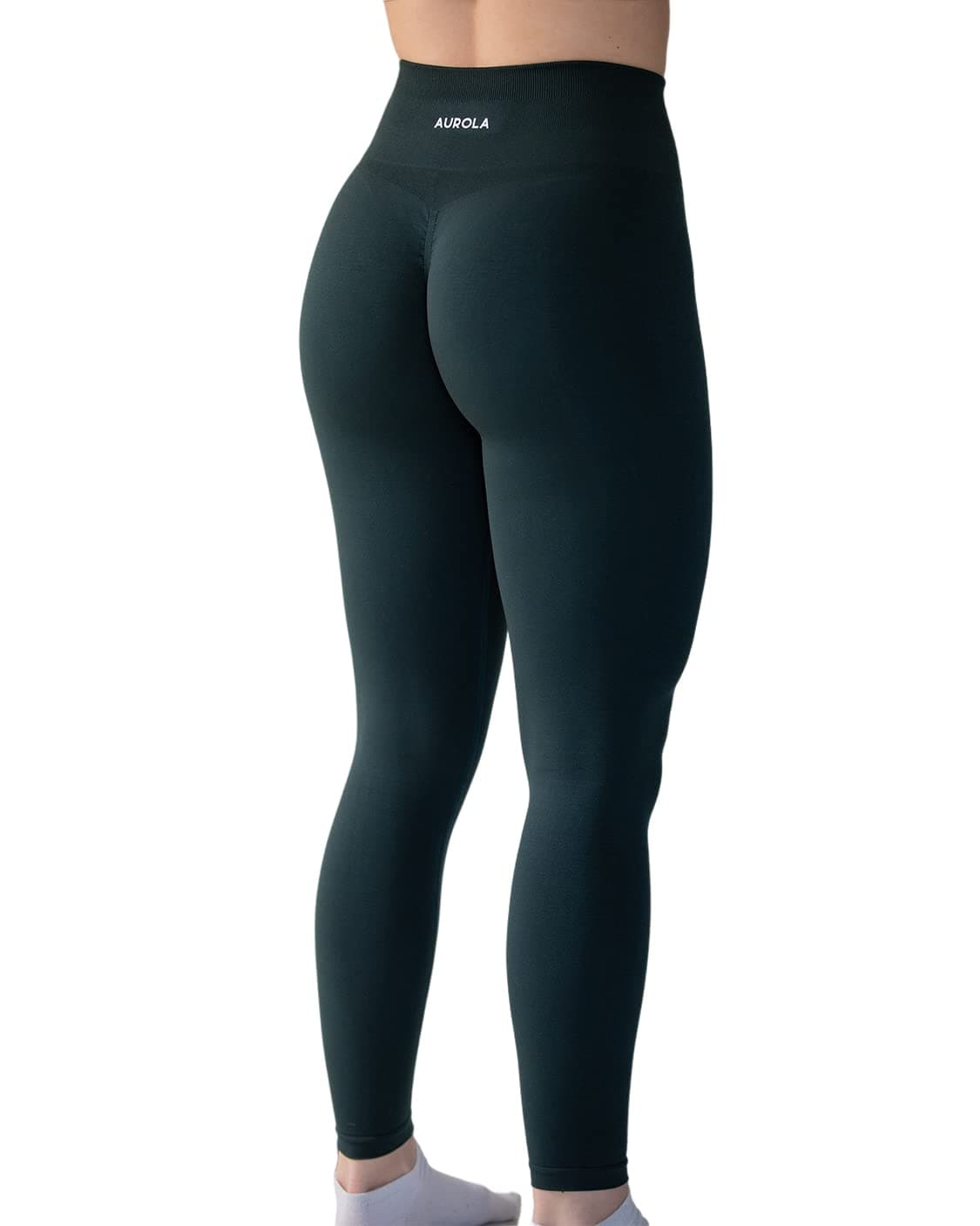 AUROLA Workout Leggings for Women Seamless Scrunch Tights Tummy Control Gym Fitness Girl Sport Active Yoga Pants (S, Ponderosa Green)
