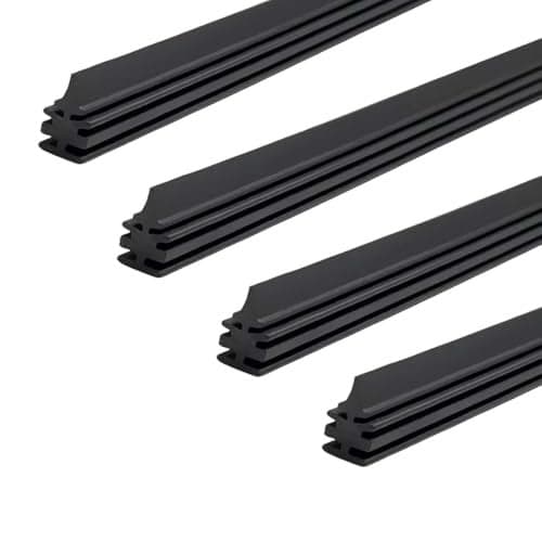 Tuxihapp Silicone Wiper Blade Refill 28 Inch Frameless Windshield Wiper Insert Rubber Strips Universal Boneless Wiper Blade Replacement for Cars SUVs Trucks 4 PackBlack