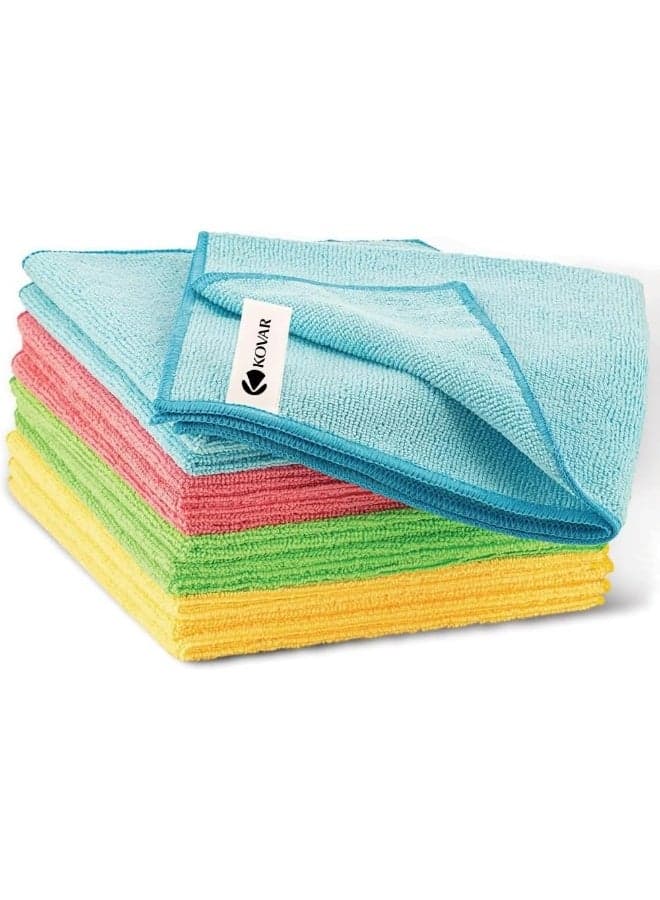 KOVAR Microfibre Cleaning Cloths, Multi-Purpose Kitchen Towels, 4 Colours Pack