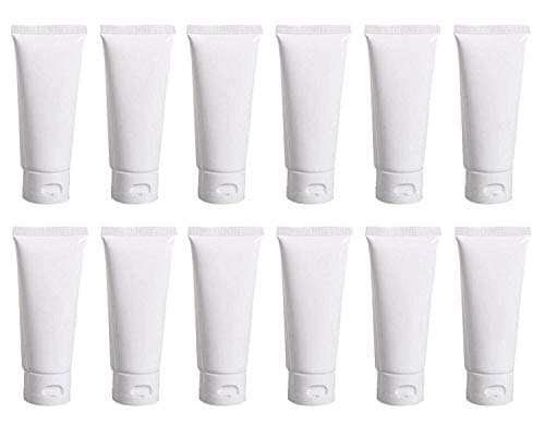 Happyupcity 12 PCS 100ML 3.4OZ White Plastic Soft Squeeze Hose Bottle Cosmetic Facial Care Tolietry Packing Vial Container with Flip Cap Cream Lotion Sample Dispense Tube for Travel Home Use
