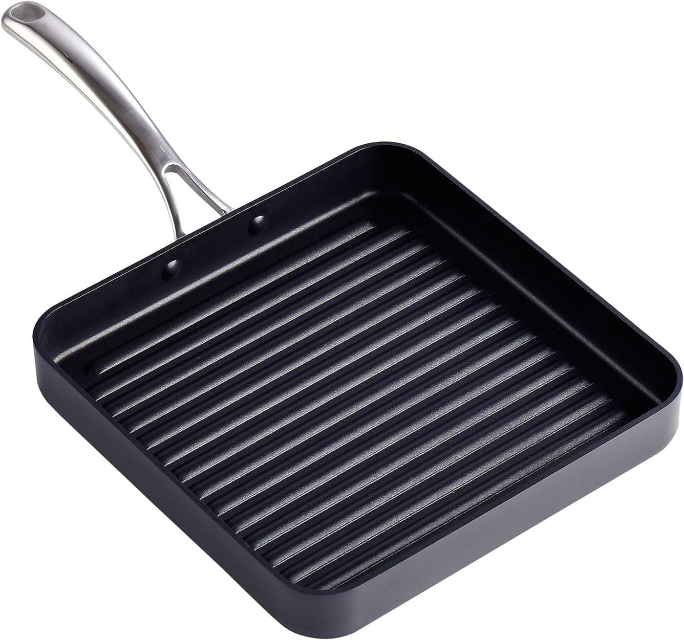 Cooks Standard Nonstick Square Grill Pan 11 x 11Inch Hard Anodized Grilling Skillet Pan Cookware for Camping Home Use