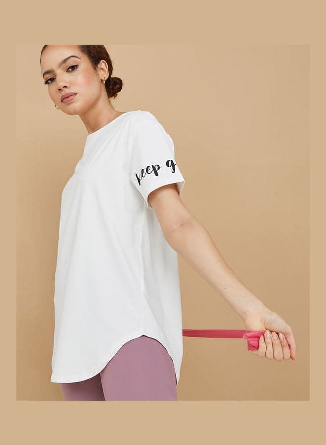 Keep Going Slogan Back Mesh Panel Top — XXL