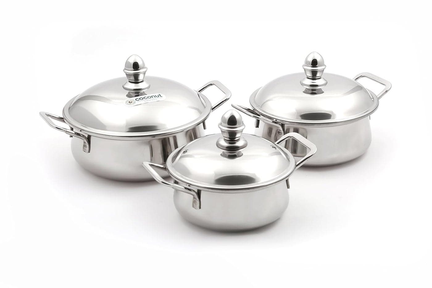 Coconut Diva Polish with Stainless Steel Lid Handi 350 L, 650 L, 1000 L (Stainless Steel)