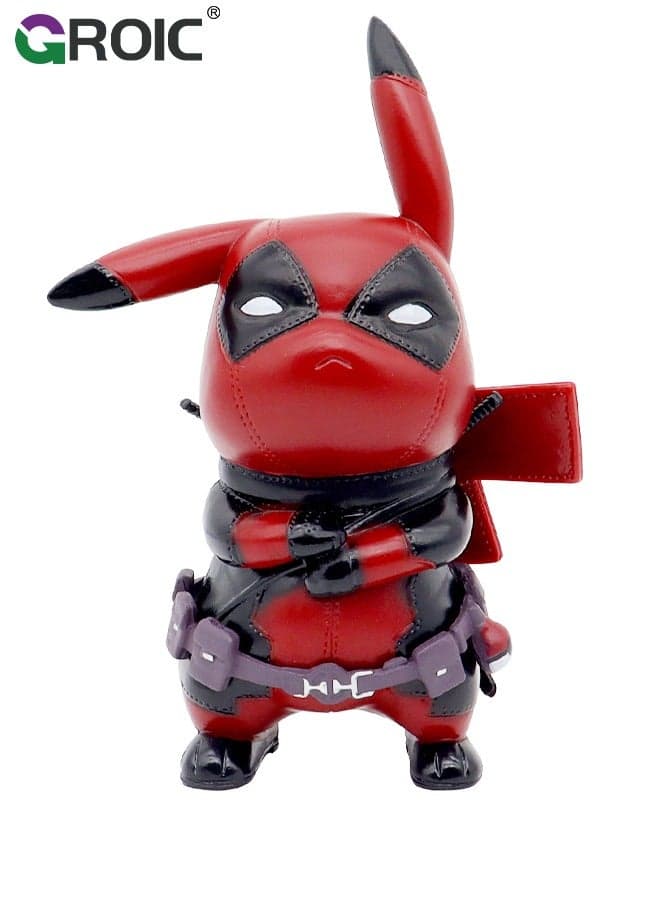 4.7'' Anime Figure - Deadpool Pikachu Action Figure Toy, Pikachu Series Figures, Model Figure for Collection and Display Decoration Gift for Desktop, Car, Adults