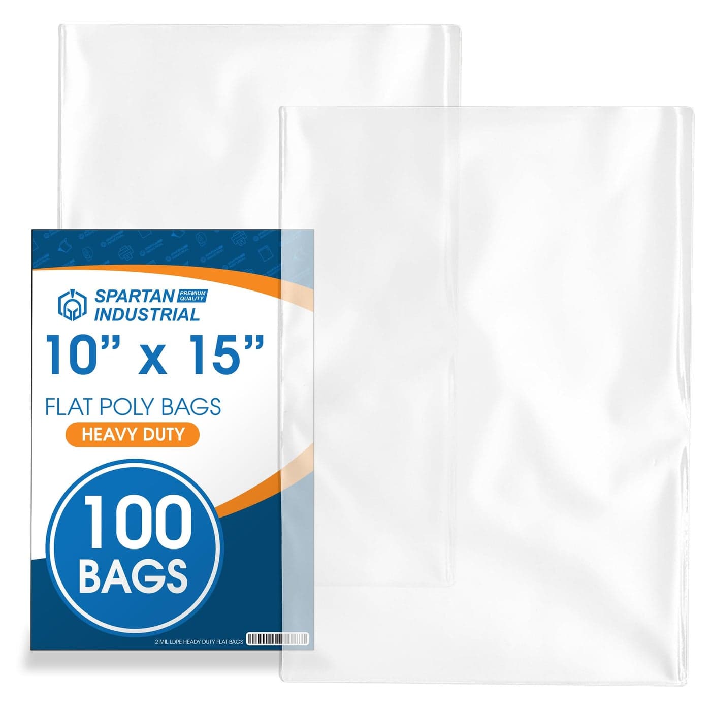 Spartan Industrial 24 X 36 100 Count 2 Mil Heavy Duty Flat Open End Clear Plastic Poly Bags For Packaging Cookware Pillows Quilts Bags DO NOT Have Seal DO NOT Have Prints
