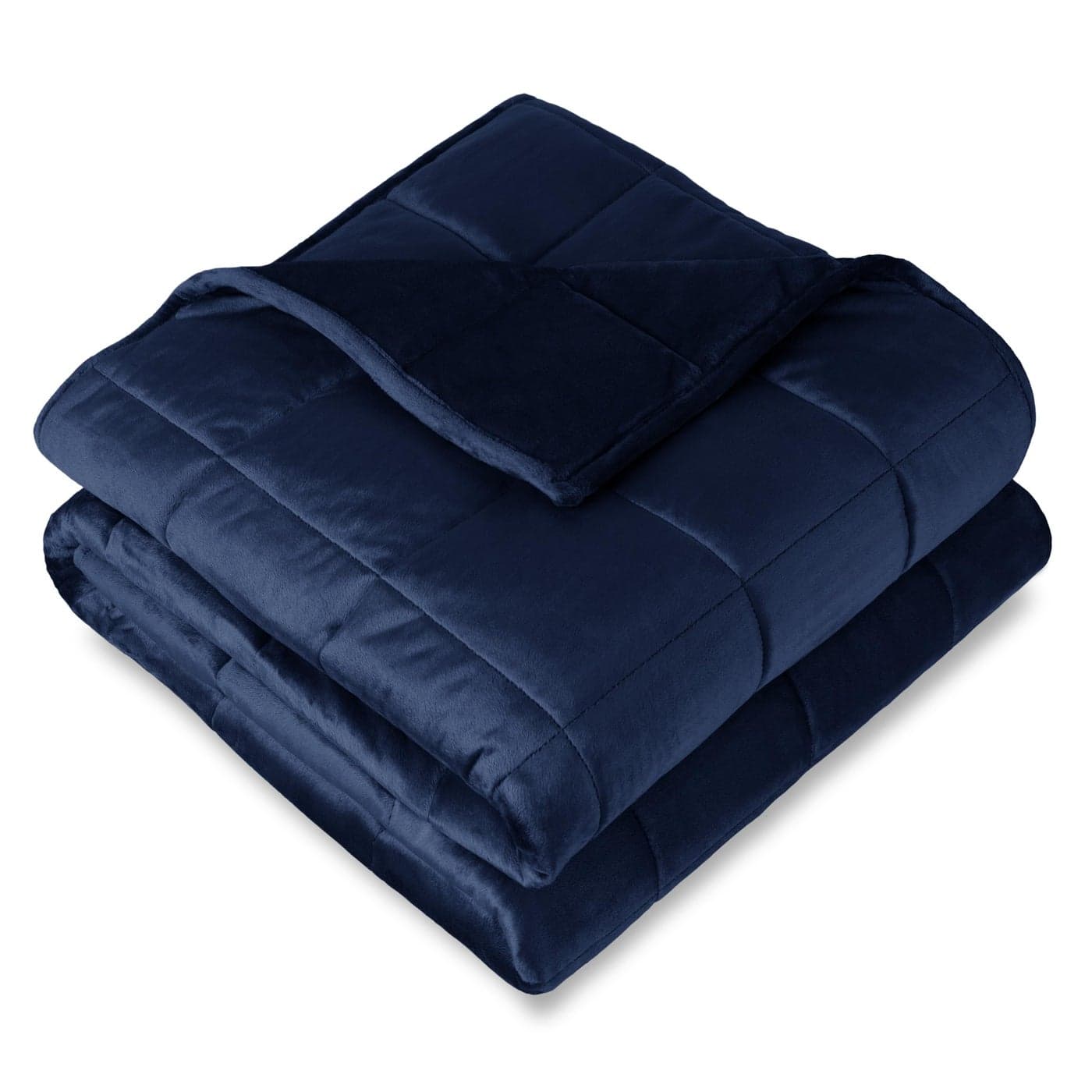 Bare Home Weighted Blanket Queen Size 17lb 60 x 80 for Adults Minky Fleece Premium Heavy Blanket Nontoxic Glass Beads Dark Blue 60x80