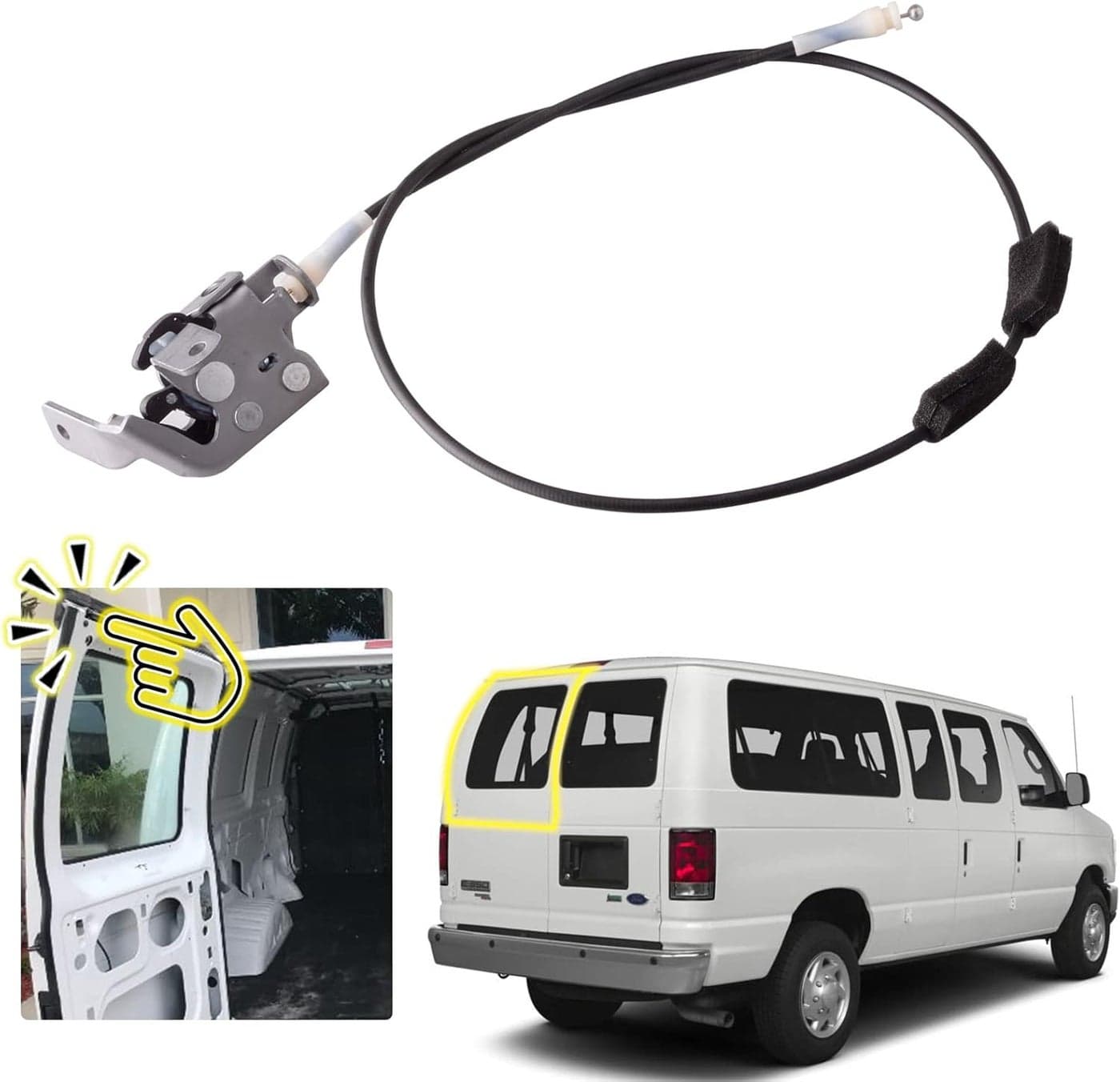 Rear Cargo Door Upper Latch Compatible for Ford E150 E250 E350 Van 1992-2009 - Left Side