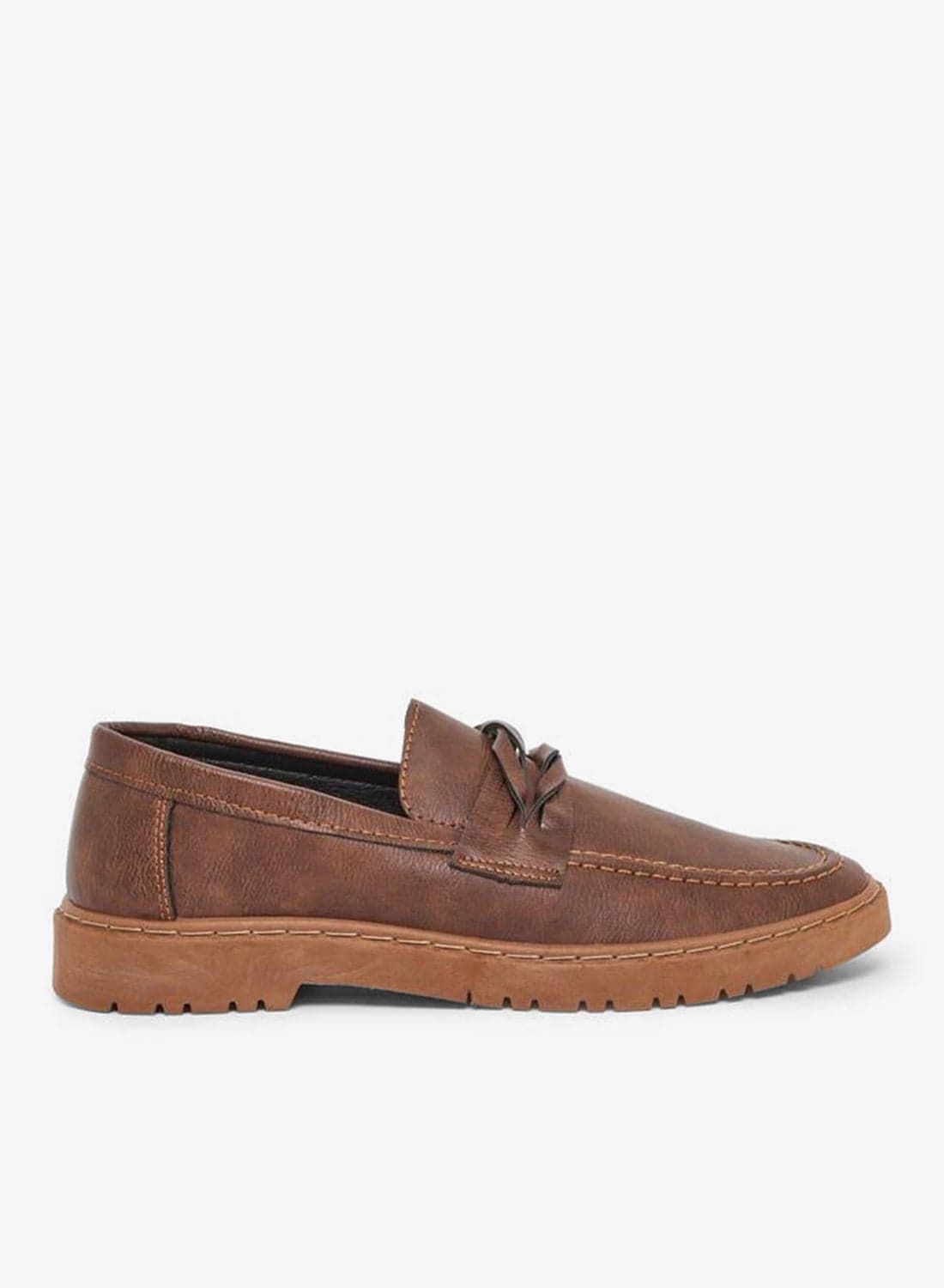 Men Faux Leather Stitch Detail Loafers