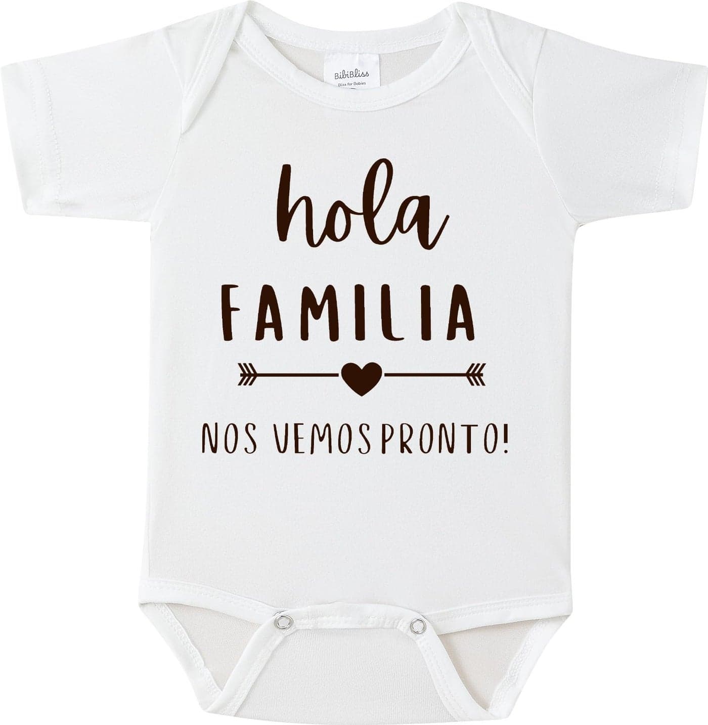 BIBIBLISSBABY Hola Familia Nos Vemos Pronto Pregnancy Reveal Infant Bodysuit, 0-3 Months Baby Announcement Onesie, Custom Onesie for Grandparents (Cloud)