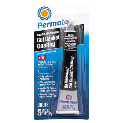 Permatex 80012 Black Cut Gasket Coating Flexible OilResistant Silicone Sealant for Paper Cork Rubber Gaskets Extends Gasket Life Fills Scars TackFree in 1 Hr 2 Oz