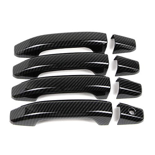 Dreamseek 8Pcs 4 Door Handle Cover Compatible with Chevy Suburban Tahoe Yukon Silverado GMC Sierra 2015 2016 2017 2018 2019 Exterior ABS Molding Protector Trim (Carbon Fiber Pattern)