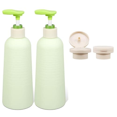 UMETASS 134oz Travel Shampoo Bottle with Flip Cap Refillable Plastic Pump Bottles Dispenser for Soap Shampoo Lotions Liquid Body Wash Creams and Massage Oil 2 Pack 135oz400ml