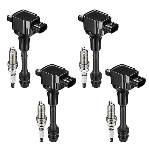 BDFHYK Ignition Coil Pack UF350 and Iridium Spark Plugs 4505 Compatible with Nissan 2002-2006 Altima 2002-2006 Sentra L4 2.5L Sets of 4
