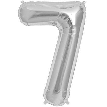 AMFIN® 28" Inch 7 (Seven) Number Foil Toy Balloon - Silver